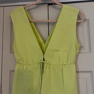 Abercrombie & Fitch Lime Green V-Neck Sleeveless Blouse